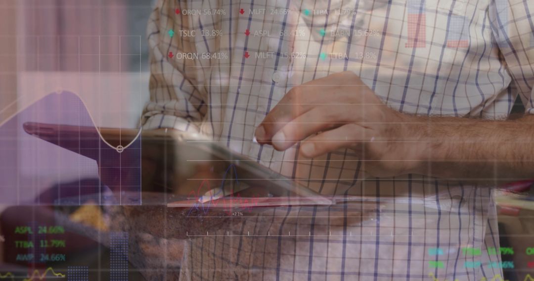 Financial Analyst Using Tablet Analyzing Stock Market Data