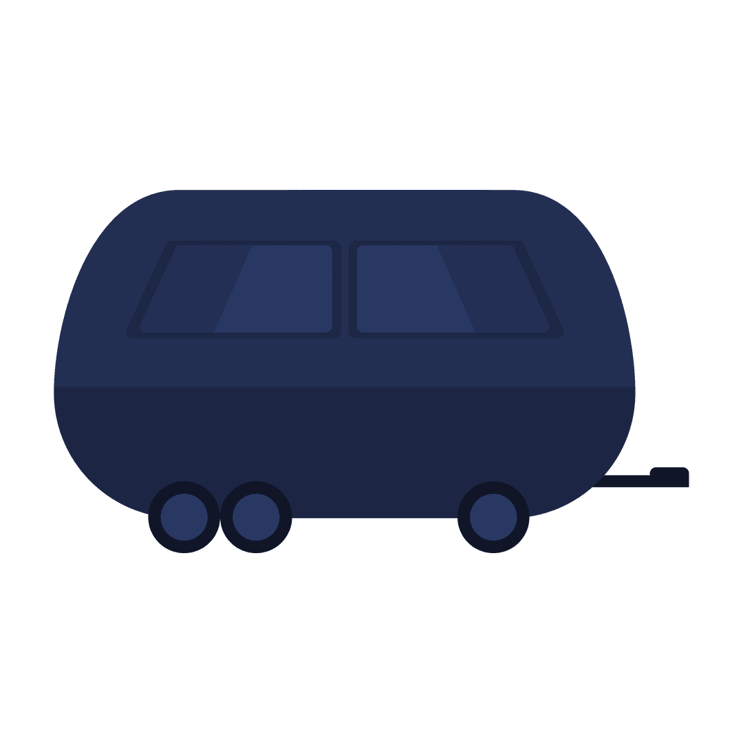 Blue Caravan Vector Illustration on Transparent Background