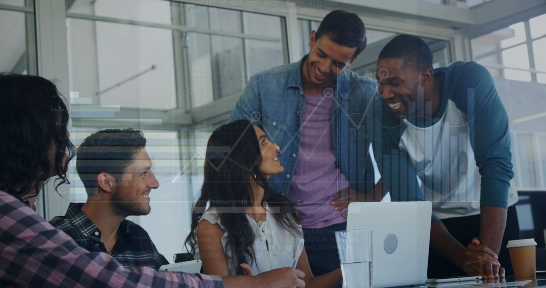 Coworkers Discussing Ideas in High-Tech Office Environment