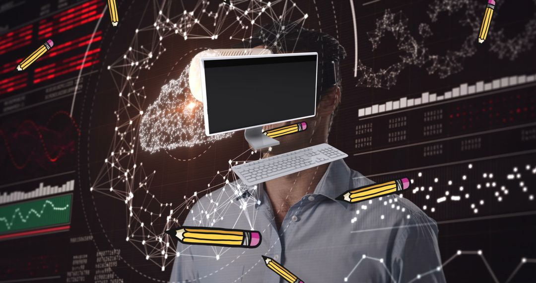Digital Security and Data Visualization Abstract Art