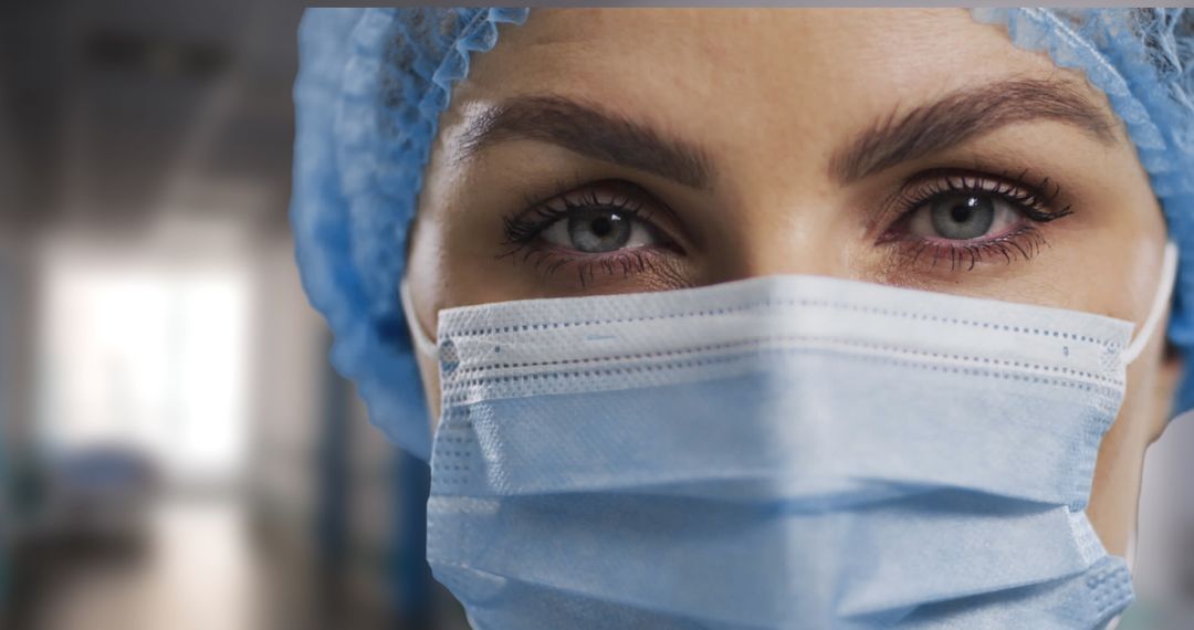 Healthcare Professional with Protective Gear in Hospital Setting