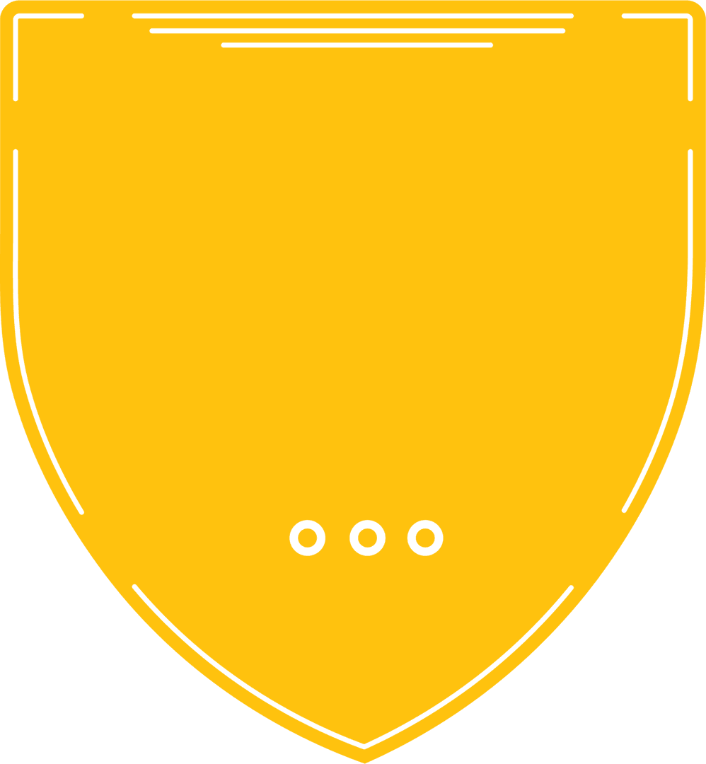 Yellow Shield Template on Transparent Background