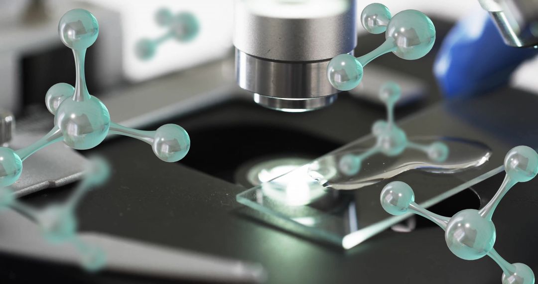 Chemical Molecules Over Laboratory Microscope for Scientific Research