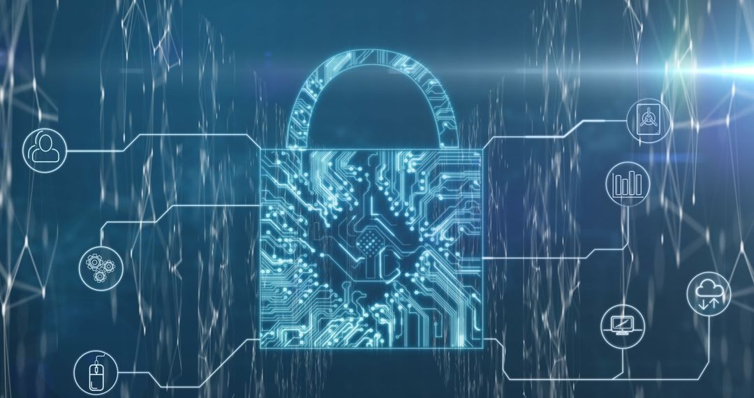 Futuristic Cybersecurity Concept with Digital Lock