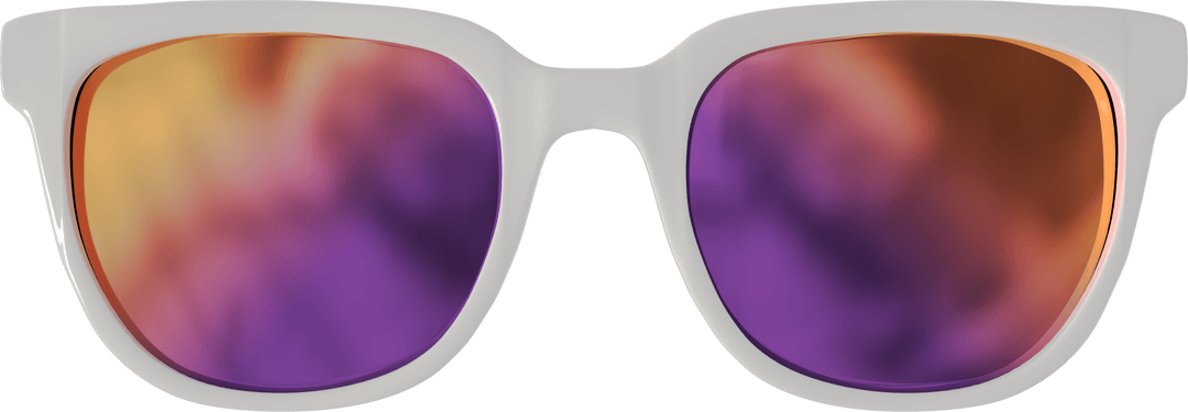 Stylish White Frame Sunglasses with Vibrant Transparent Lenses