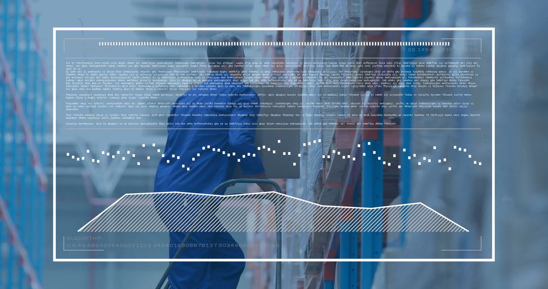 Caucasian Worker Managing Logistics in Digital Warehouse Environment