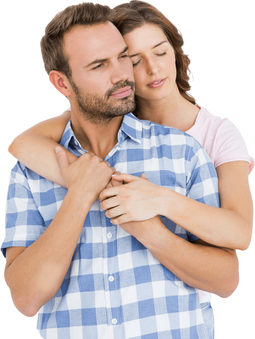 Cheerful Couple Embracing Happiness Transparent Background