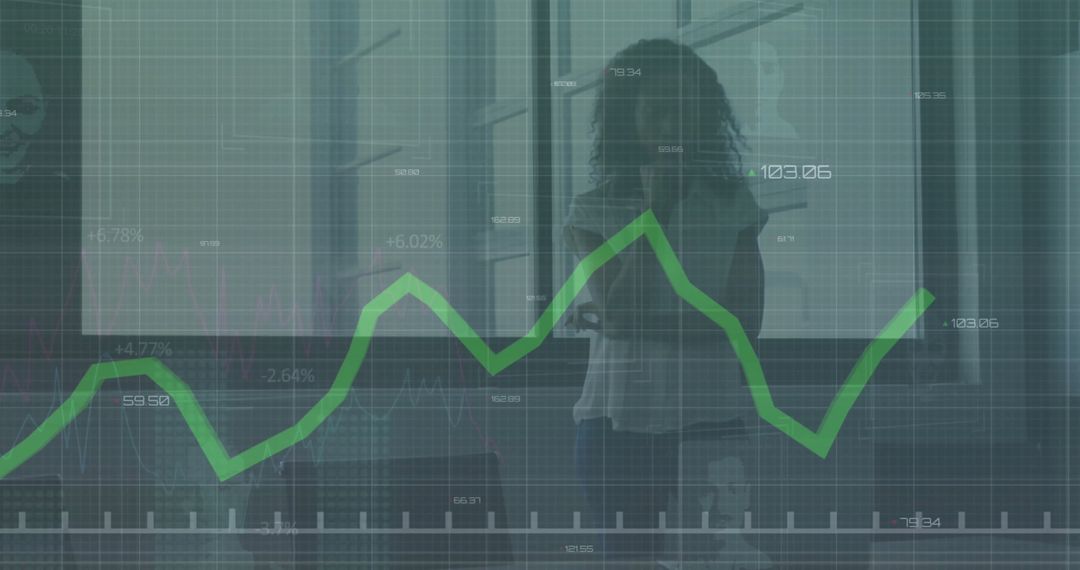 Financial Analysis with Businesswoman and Digital Graphs