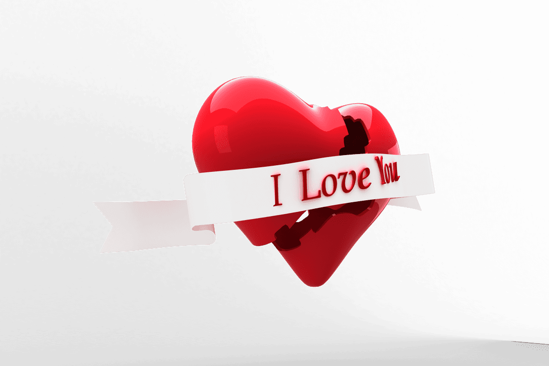 Romantic Heart Illustration with Valentines Message