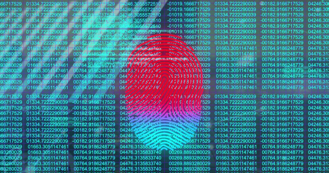 digital fingerprint security concept with green data code streams - Free Images, Stock Photos and Pictures on Pikwizard.com