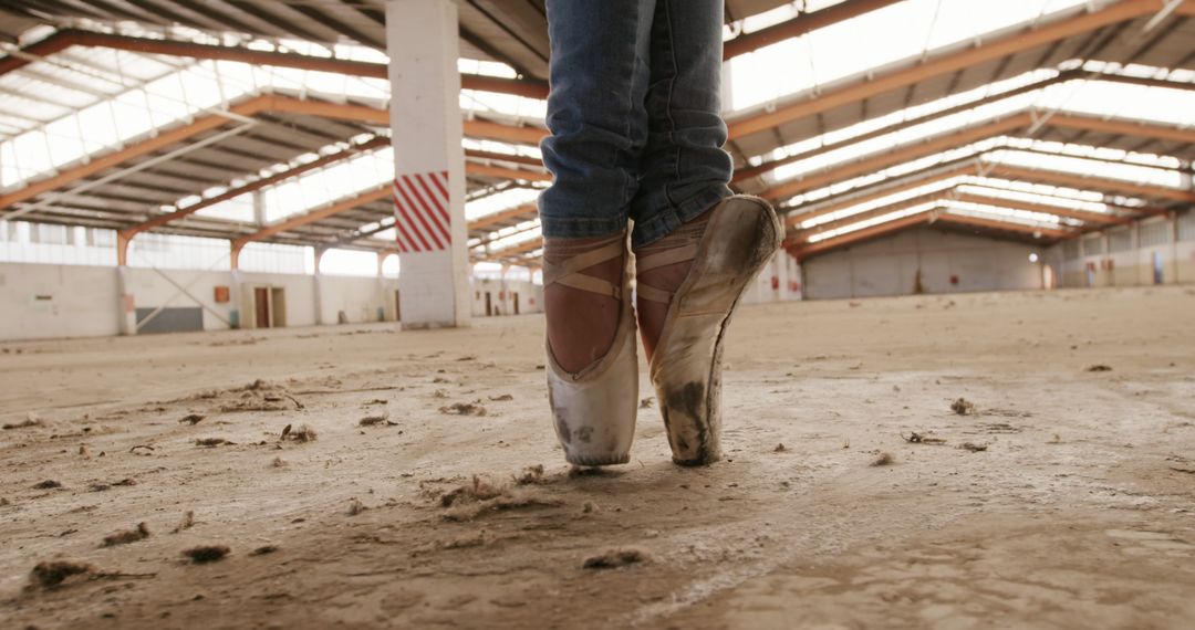 Ballet Dancer Performing in Abandoned Warehouse