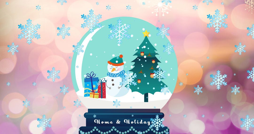 Festive Snow Globe with Snowman and Christmas Tree