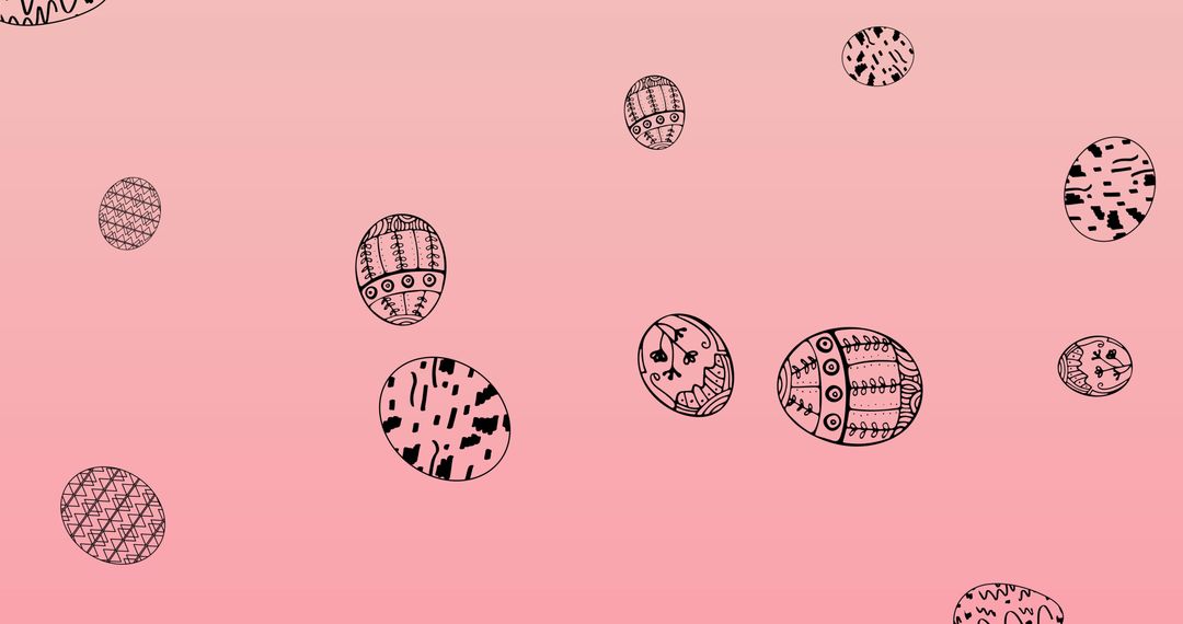Abstract Easter Eggs on Pink Gradient Background