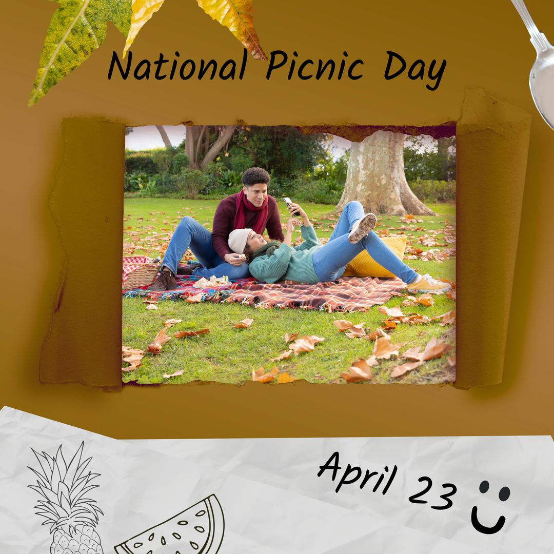 Couple Celebrating National Picnic Day in Park