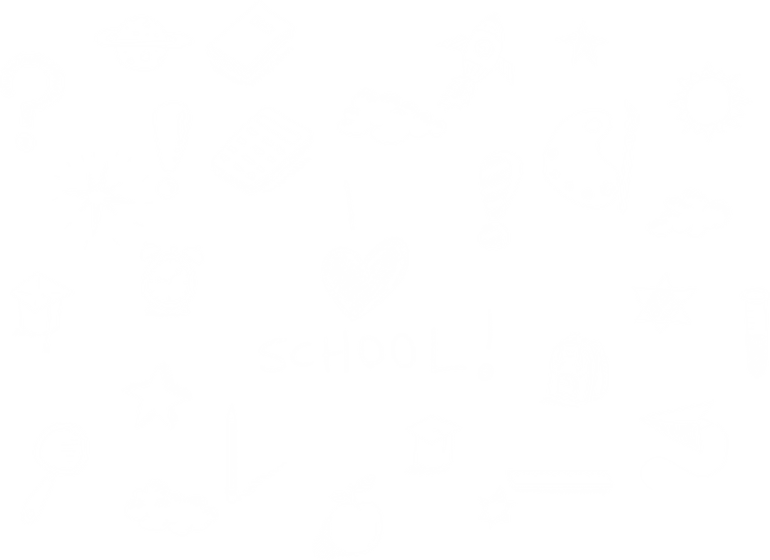 Transparent Back to School Symbol Doodles with School Theme