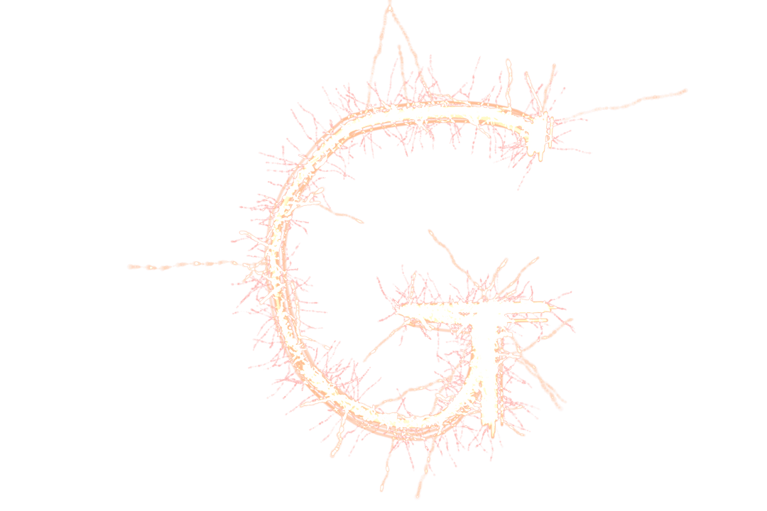 Sparkling Neon Letter G on Transparent Background