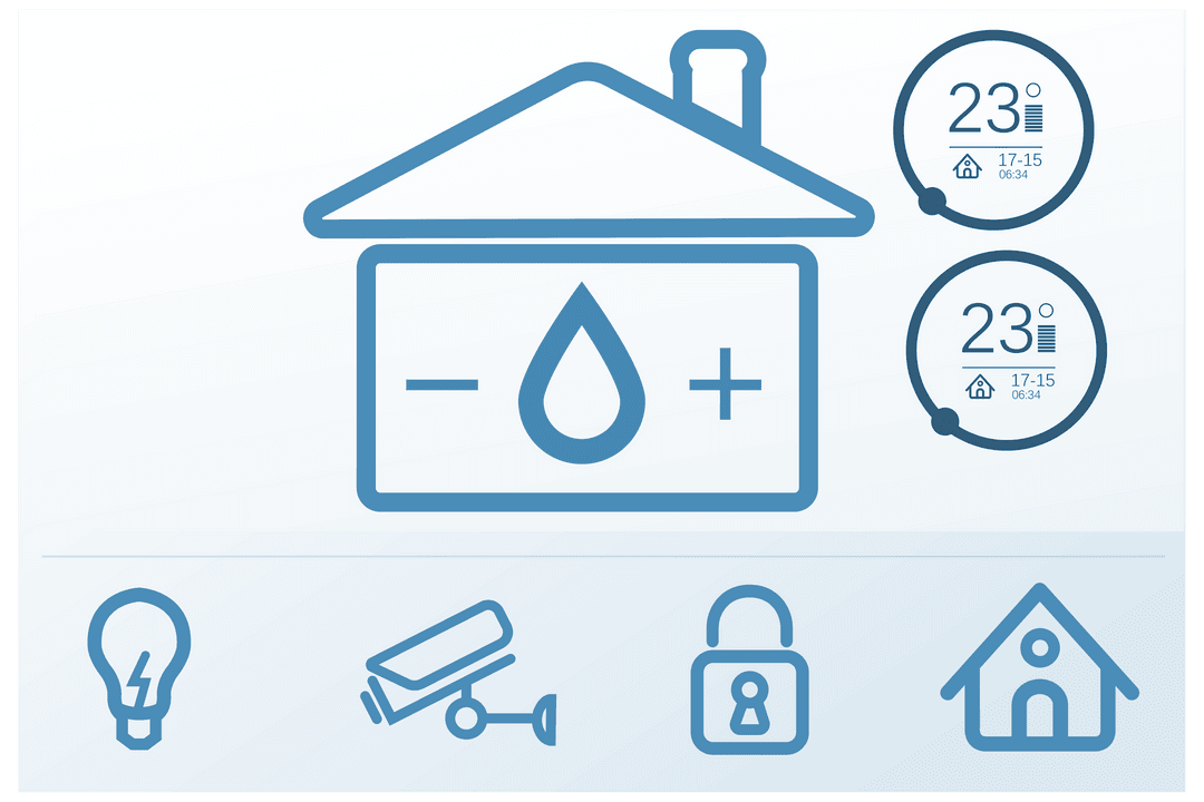 Transparent Smart Home Interface Design with Technological Icons