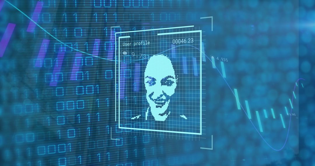 Digital Interface Displaying Facial Recognition Technology