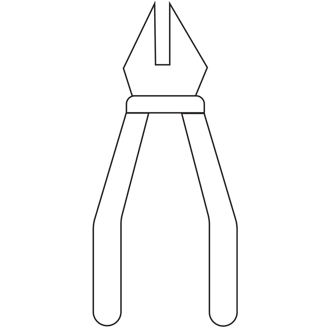 White Pliers Graphic on Transparent Background for Craft and Repair