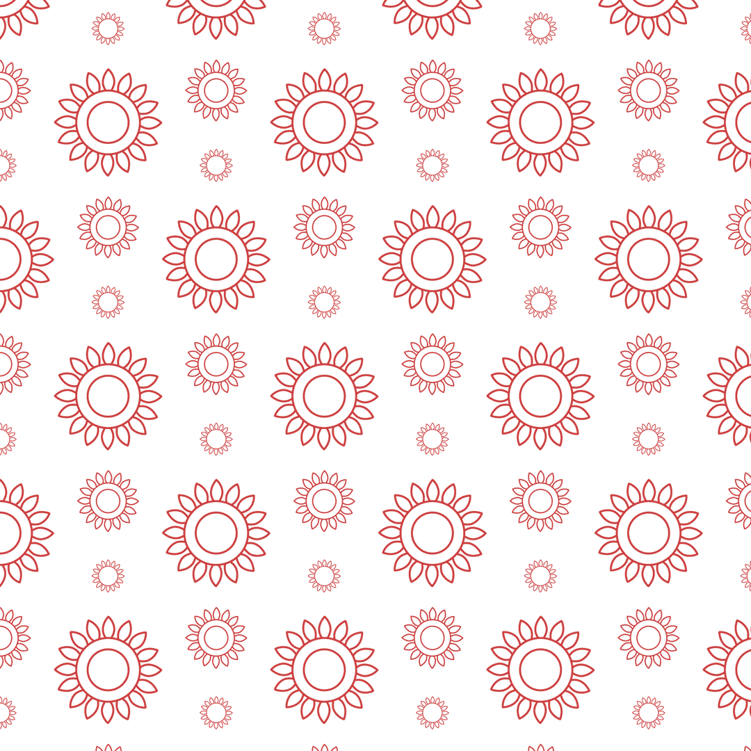 Red Floral Pattern on Transparent Background Seamless Design