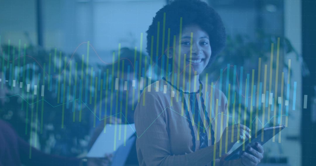 Female Professional Analyzing Data and Technology in Modern Office