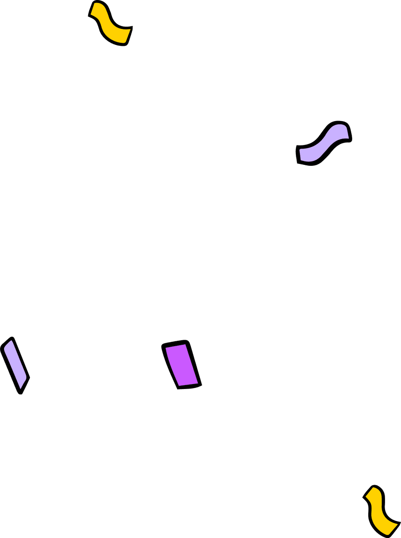 Colorful Streamers on Transparent Background for Festive Use