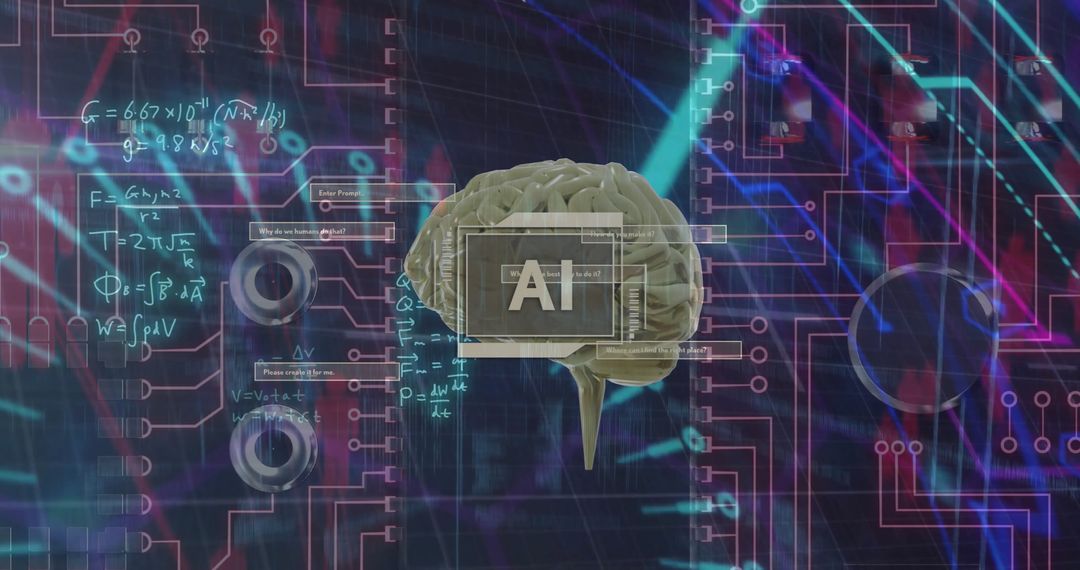 Artificial Intelligence Brain with Tech Background