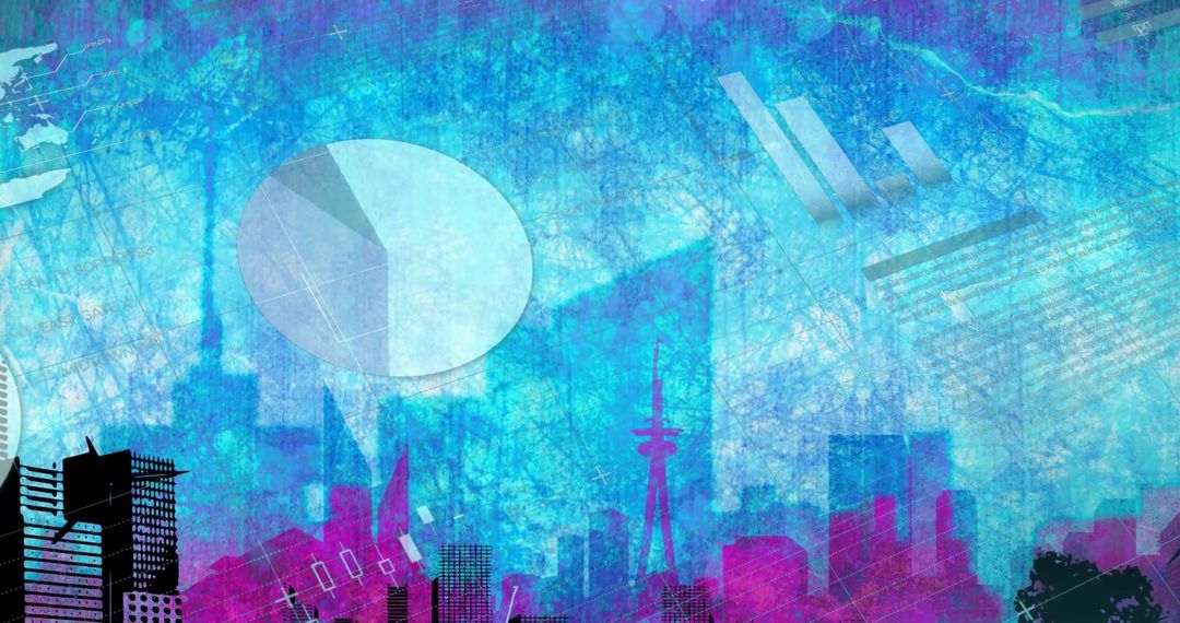 Digital Finance Connections Over Urban Skyline