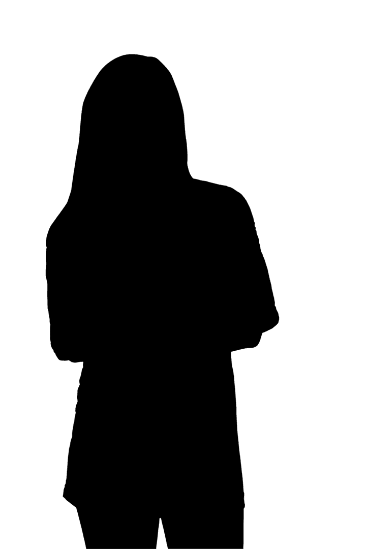 Transparent Silhouette of Woman with Folded Arms