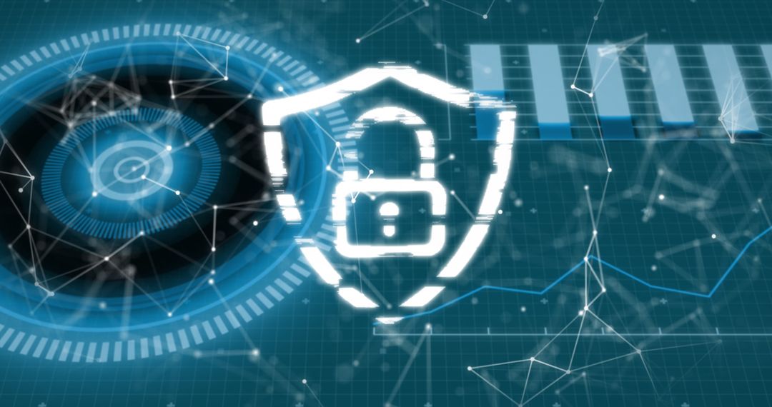 Digital Security Concept with Shield and Padlock Symbol