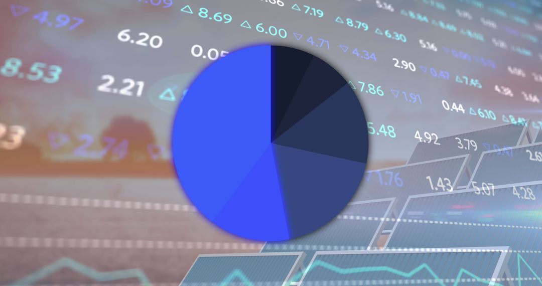 Abstract Financial Data Chart with Digital Interface