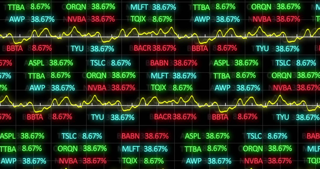Dynamic Digital Display of Stock Market Trends and Data