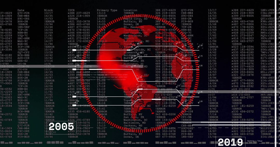 Globe with Digital Data Streams in Abstract Tech Concept