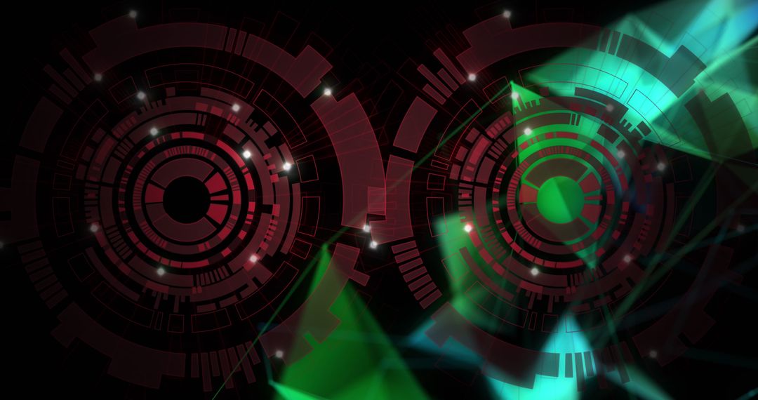 Futuristic Digital Interface with Circles and Shifting Shapes