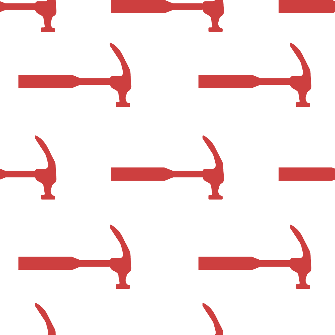 Red Hammer Pattern on Transparent Background for Craft Projects