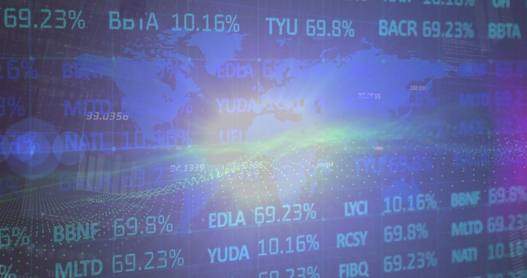 Futuristic Global Stock Market Data Visualization Concept