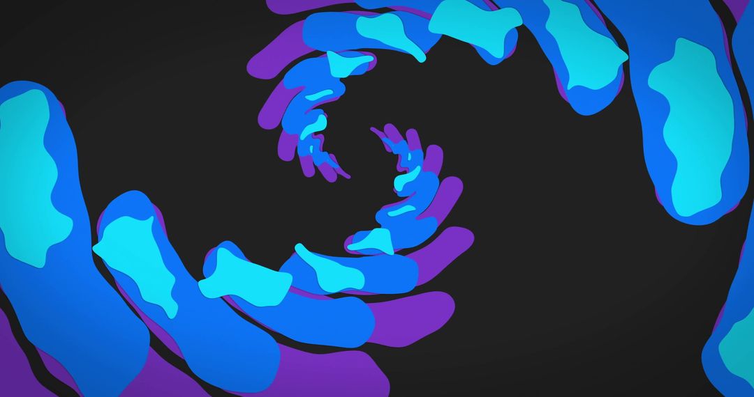Abstract Twisting Shapes on Black Background