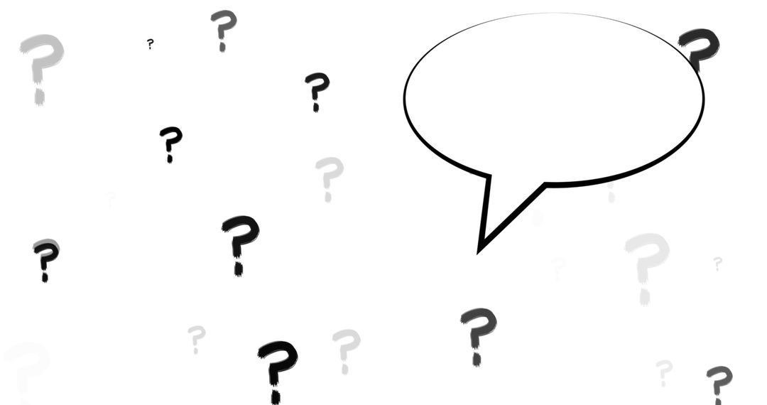 Speech Bubble Amidst Abstract Floating Question Marks