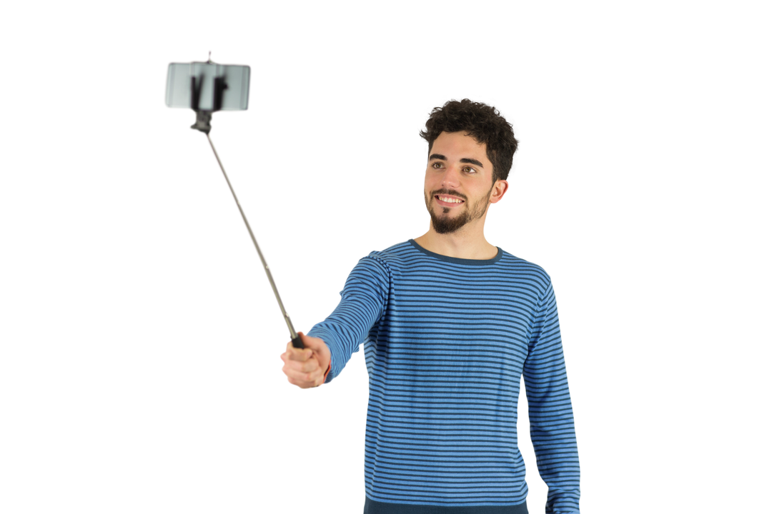 Smiling Casual Young Man Taking Selfie with Transparent Background - Download Free Stock Images Pikwizard.com