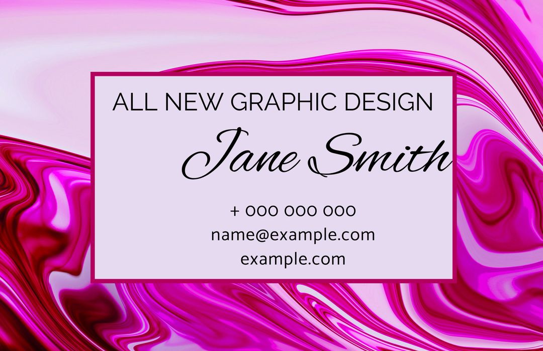 Vibrant Pink Marble Business Card Template - Download Free Stock Templates Pikwizard.com