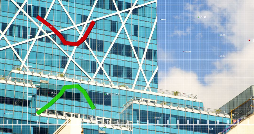 Financial Data Concepts with Modern Architecture in Background