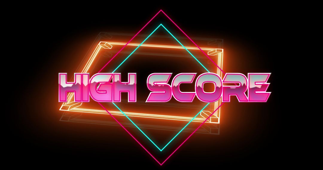 Retro High Score Neon Sign Over Boxing Ring