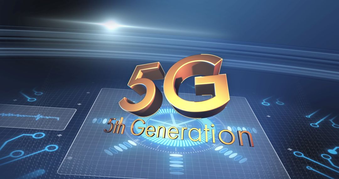 Futuristic 5G Network Concept with Digital Interface Elements
