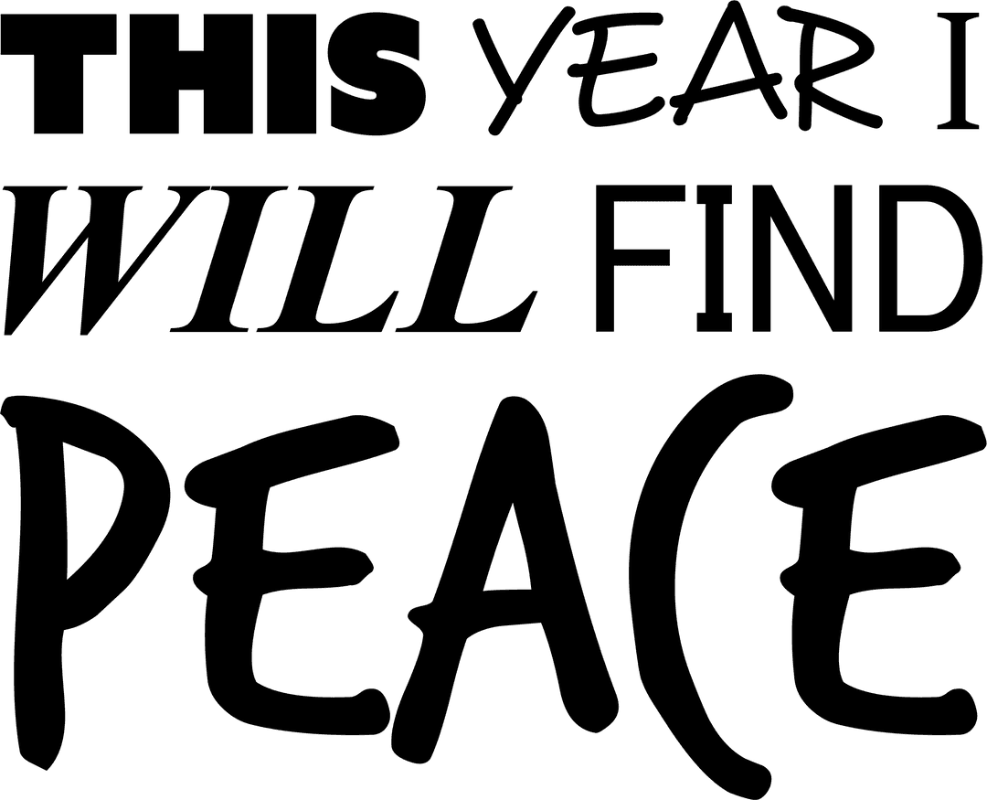 Finding Peace Text with Transparent Background