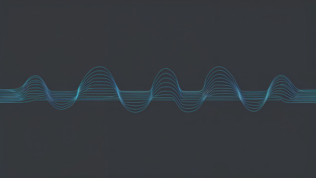 Abstract cyan teal waveform digital art, seismograph concept