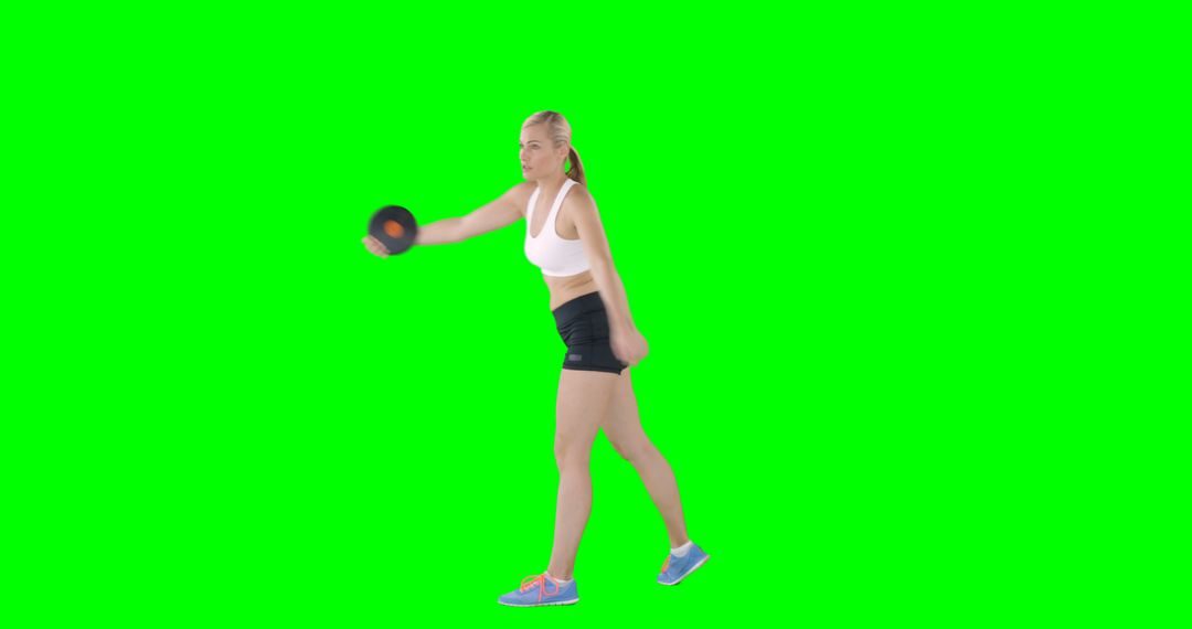 Female Athlete Discos Throwing on Green Screen - Free Images, Stock Photos and Pictures on Pikwizard.com