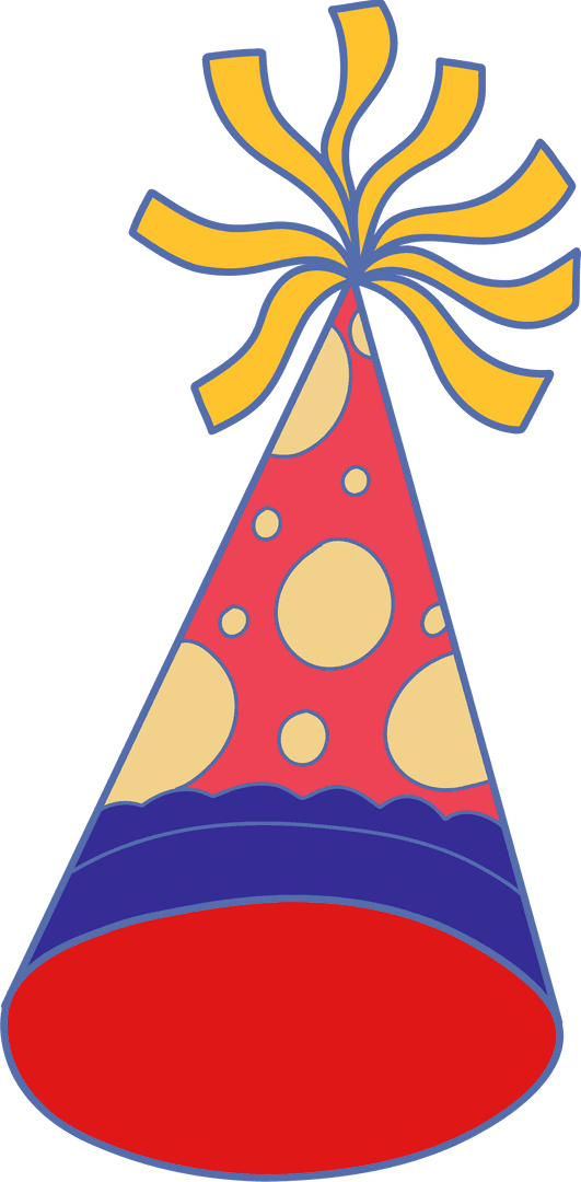 Transparent Conical Party Hat with Polka Dots and Streamers