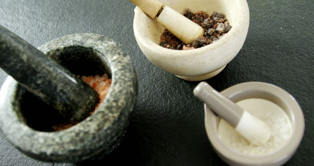 Assorted Mortar and Pestle Sets for Grinding Herbs and Spices - Free Images, Stock Photos and Pictures on Pikwizard.com