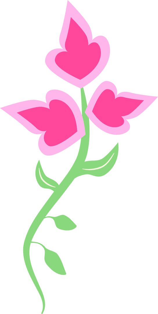 Elegant Pink Blossom Vine Illustration with a Transparent Background