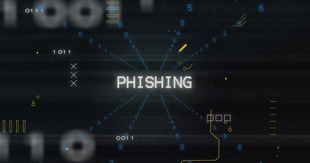 Glowing Phishing Alert on Digital Cyber Grid Concept